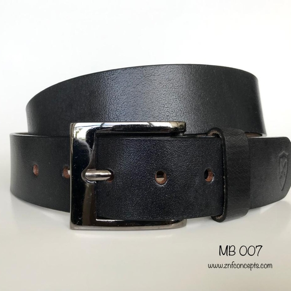 Genuine Leather Belt, Black, buckle may not be exactly as shown. - Picture 4 of 6